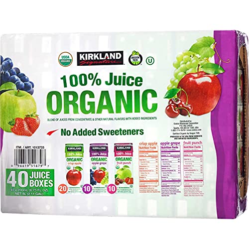 Kirkland Signature Organic 100% Juice (40 X 6.75 Fl Oz)Total Net Wt (270 Fl Oz),, ()