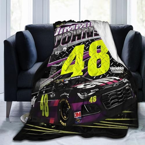 IngKe Jimmie Johnson 48 Blanket Tapestry Sofa Bed Fuzzy Plush Luxury Flannel Super Cozy All Seasons Microfiber Warm Decorative Lightweight Bedroom