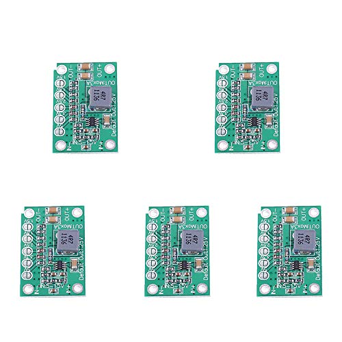 KOOBOOK 5Pcs DC DC Step Down Power Module 5-16V to 1.25V/1.5V/1.8V/2.5V/3.3V/5V 3A Adjustable Buck Voltage Converter Board