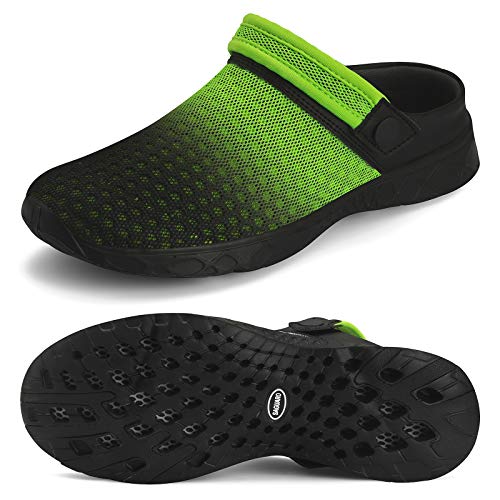SAGUARO Men's Women's Quick Dry Garden Shoes Lightweight Gardening Clog Shoes Water Sports Mules for Outdoor Beach Pool Exercise Lawn Green 16 Women/14 Men