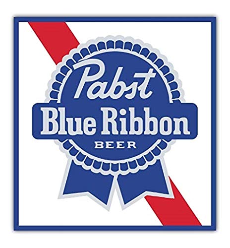 Pabst Blue Ribbon Logo Decal Sticker - Sticker Graphic - Auto, Wall, Laptop, Cell, Truck Sticker for Windows, Cars, Trucks