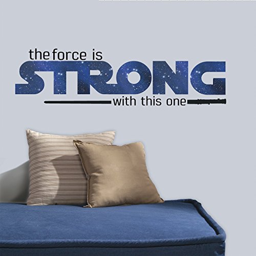 RoomMates RMK3077SCS Star Wars Classic The Force Is Strong Quote Peel and Stick Wall Decals 35.25' x 10'