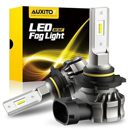 AUXITO 9145 LED Fog Light Bulbs, 6000LM 6500K Cool White Light, 300% Brightness H10 9140 9045 9040 Led Fog Lights, CSP LED Chips, DRL Replacement for Cars, Pack of 2