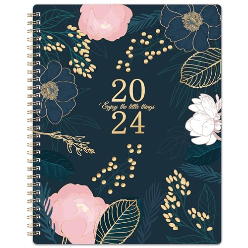 2024 Planner - Planner 2024 with Weekly and Monthly Spreads, Jan 2024 - Dec 2024, 8’’ x 10', Monthly Tabs, Twin-wire Binding, Thick Paper, Check Boxes, Flexible Cover, Perfect Daily Organizer