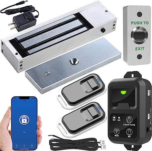 UHPPOTE 2.4GHz WiFi Outswinging Indoor 1200lb Electric Magnetic Door Lock Kit System with Remote and Smartphone app Control