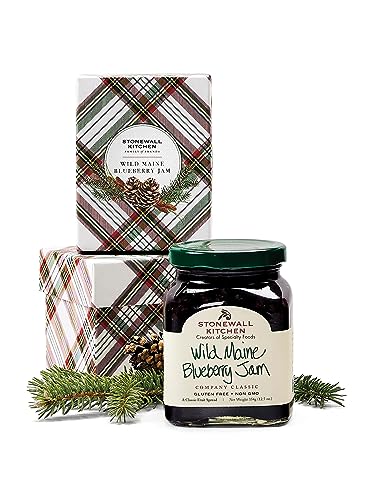 Stonewall Kitchen Holiday Wild Maine Blueberry Jam Gift Set and Gift Box