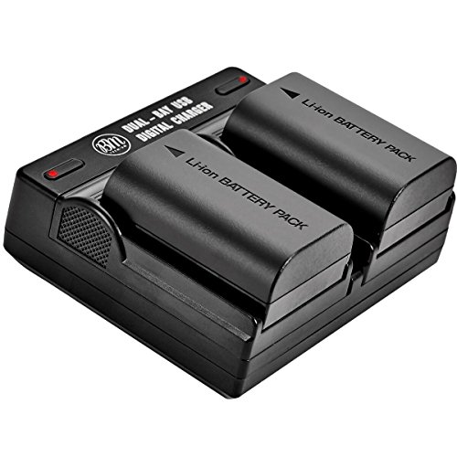 BM 2-Pack of LP-E6N Batteries and Dual Battery Charger for Canon EOS R, 90D, 60D, 70D, 80D, 5D II, III, IV, 6D, 7D, 7D Mark II, XC10, XC15 Cameras