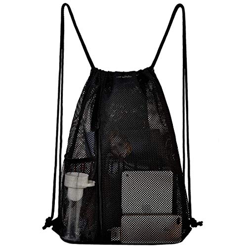 USPECLARE Heavy Duty Mesh Drawstring bag for Soccer Ball，Beach Toys -Drawstring Backpack Sports Gym Bag