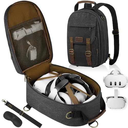 SMRITI Hard Carrying Case Compatible with VR Headsets Virtual Reality and Touch Controllers Accessories, Large Portable Protection Backpack for Travel and Home Storage