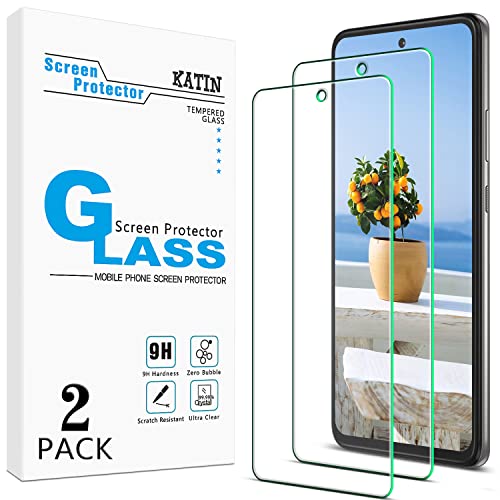 KATIN [2-Pack] Screen Protector For Motorola Moto One 5G Ace, Moto G 5G Tempered Glass, Bubble Free, Anti Scratch, 9H Hardness, Case Friendly