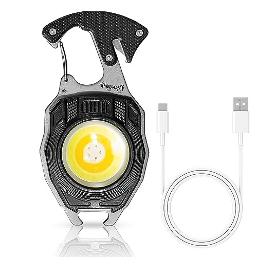 Survival Tool Fire Starter Emergency Light Carabiner Flashlight Multi Tool Screwdriver Whistle Bottle Opener Hiking Outdoor Father’s Day Gift For Dad Hunting Pocket Multi Use Stocking Stuffer