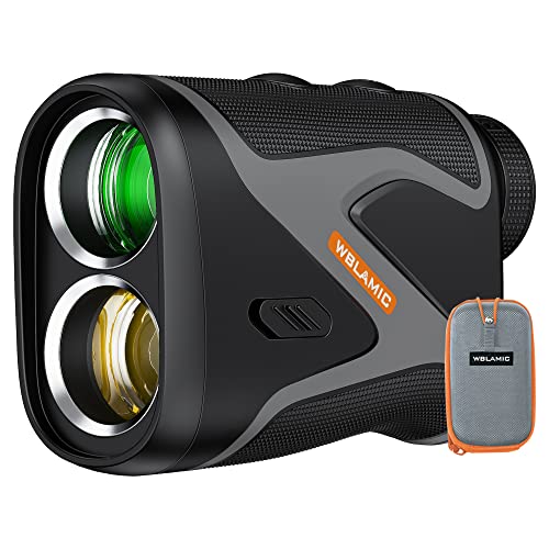 1100 Yards Golf Rangefinder with Slope, WBLAMIC Laser Range Finder for Golfing & Hunting with Flag Pole Lock Vibration, 6X Magnification, Rechargeable, IP54 Water & Dustproof