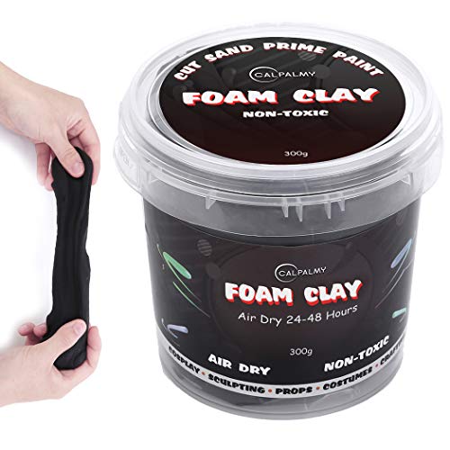 Moldable Cosplay Foam Clay (Black) – High Density and Hiqh Quality for Intricate Designs | Air Dries to Perfection for Cutting with a Knife or Rotary Tool, Sanding or Shaping