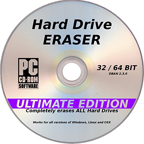 DBAN Hard Drive Eraser, Latest Ultimate Edition, PC / Linux / MAC