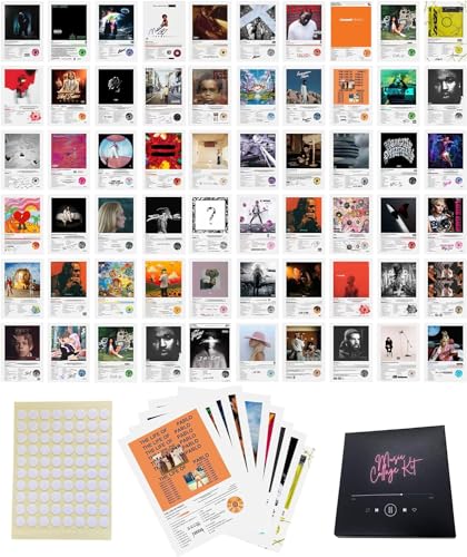 unique america 100 Pcs | Album Cover Posters, For Bedroom, Room Decor, For Rapper Posters, Music Artist Posters, 4x6 Inch 80 Pcs & 20 Stickers