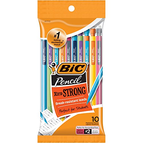 BIC Xtra-Strong Mechanical Pencil, Colorful Barrel, Thick Point (0.9mm), 10-Count