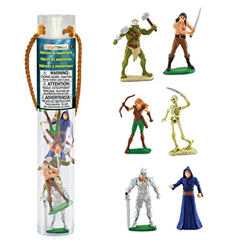 Safari Ltd. Heroes & Monsters Designer TOOB - Set of 6 Detailed Mini Plastic Model Figures of Fantasy Heroes & Villains - Fun Play Toy for Boys, Girls & Kids Ages 3+