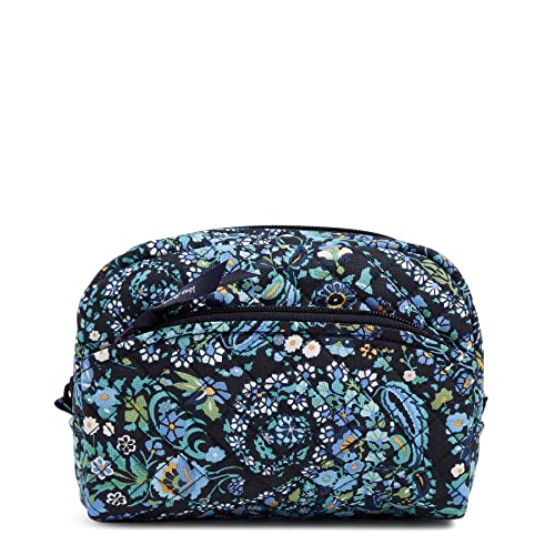 Vera Bradley Women's Cotton Medium Cosmetic Makeup Organizer Bag, Dreamer Paisley - Recycled Cotton, One Size