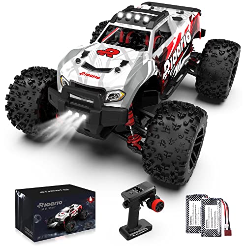 RIAARIO 1:18 All Terrain RC Car, 36 KPH High Speed Remote Control Car with 2.4 GHz Remote Control, 4WD Electric Vehicle Off-Road Truck, 4X4 Waterproof RC Trucks with 2 Rechargeable Batteries