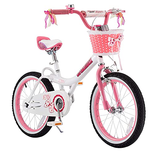 Royalbaby Kids Girls Bike Bicycle with Basket Kickstand 18 Inch Jenny White