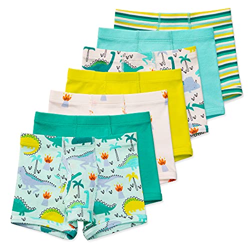 Lucky & Me | Nolan Boy Boxer Brief Underwear | 100% Organic Cotton | 7-Pack (4/5T, Roarsome, 4_years)