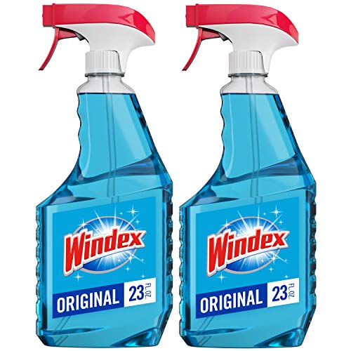 Windex Glass and Window Cleaner Spray Bottle, Bottle Made from 100% Recovered Coastal Plastic, Original Blue, 23 fl oz (Pack of 2)