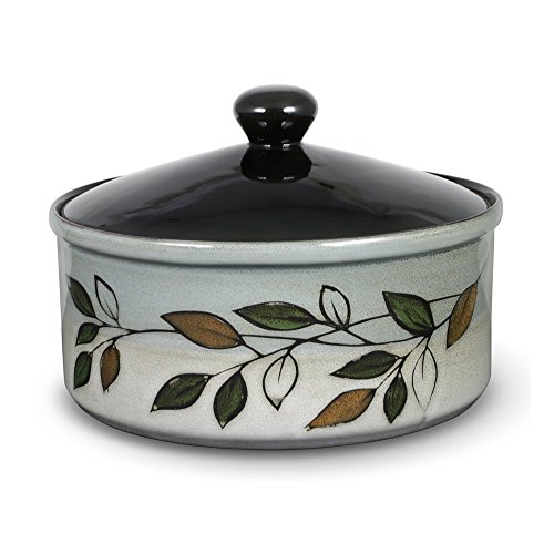 Pfaltzgraff Rustic Leaves Covered Casserole, Gray
