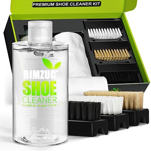 BIMZUC Shoe Cleaner Sneaker Kit, 8.5Oz Sneakers Cleaner Kit with Shoe Brushs Towel, White Sneaker Cleaner kit