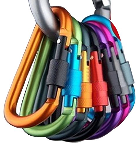 Onwon Aluminum Carabiner D-Ring Locking Key Security Camping Climbing Hiking Keychain (10 PCS)