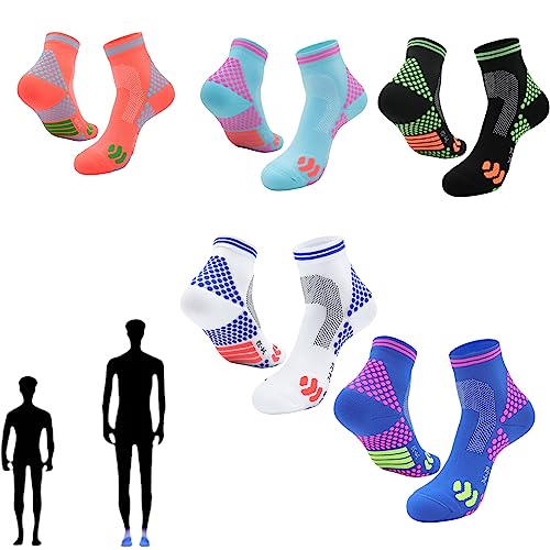 HEKEWER HIGHERSOCKS 2023 Far Infrared Schorl Titanium Ion Heightening Booster Socks, Booster Socks (5PCS,M)