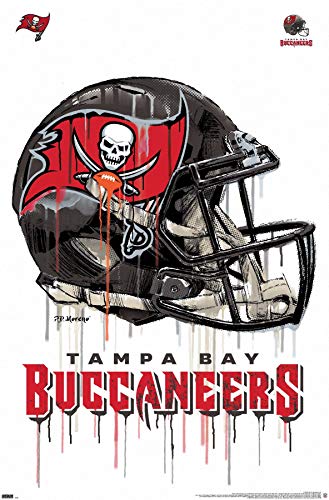 Trends International NFL Tampa Bay Buccaneers - Drip Helmet 20 Wall Poster, 22.375' x 34', Unframed Version