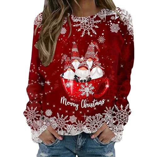 eguiwyn Merry Christmas Sweatshirt for Women, today 2023,summer sweatshirt sales today clearance,cheap bathing suits for women under 10 dollars,stuff for free,hot pink workout top