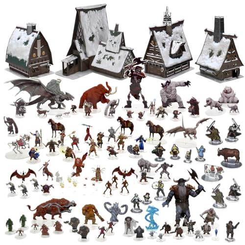Epic Dungeons & Dragons Gift Set - 2D Miniatures & Papercraft Terrain Bundle | 2D Idols of The Realms Minis + Papercraft Sets | Iconic Characters from D&D Books for Immersive Tabletop RPG Adventures!