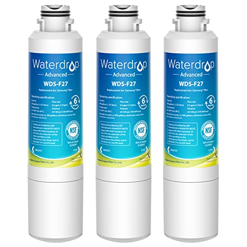 Waterdrop DA29-00020B Refrigerator Water Filter, Replacement for Samsung HAF-CIN/EXP, DA29-00020A/B, DA29-00020B-1, RF263BEAESR, RF28HMEDBSR, RS25J500DSR, 3 Filters