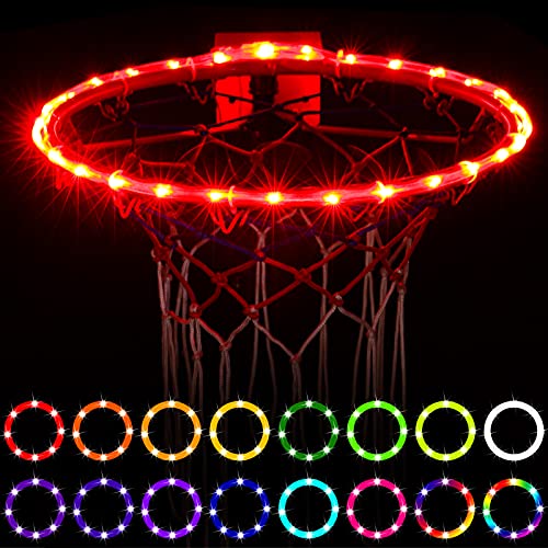 Waybelive LED Basketball Hoop/Rim Lights, Remote Control, 16 Color Change by Yourself, Waterproof，Super Bright to Play at Night Outdoors,Good Gift for Kids