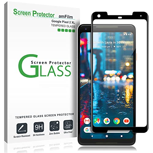 amFilm Glass Screen Protector for Google Pixel 2 XL, Tempered Glass, 3D Curved