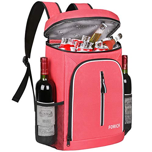 FORICH Soft Cooler Backpack Insulated Waterproof Cooler Bag Leak Proof Portable Backpacks to Work Lunch Travel Beach Camping Hiking Picnic Fishing Beer for Men Women (Watermelon Red)
