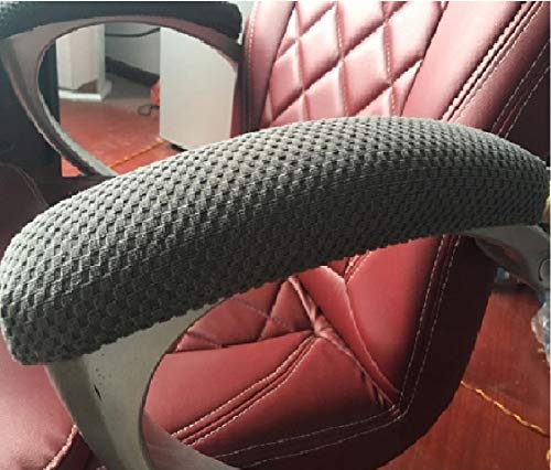 Isccdy Soft Chair Arm Pad Covers Over,Simple Durable Washable Office Chair Armrest Slipcovers Covers Pads (2 Pcs/Set) (Coffee)