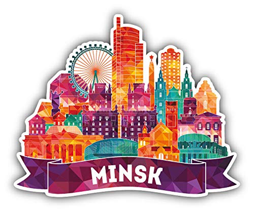 JJH Inc Minsk City Art View Belarus Vinyl Decal Sticker Waterproof Car Decal Bumper Sticker 5'