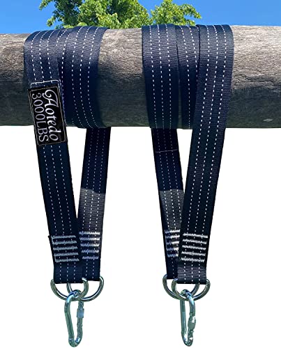 Aotedo 6.5FT x2, Hold 3000 lbs/pcs,Φ10mm carabiners thickness x2,Tree Swing Hanging Straps Kit,Yoga Strap and Stretching Strap for Tree Swings,Hammocks,Flexibility,Physical Therapy Exercise Stretching