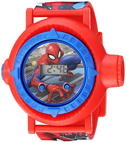 Accutime Kids Marvel Spider-Man Digital Quartz Plastic Watch for Boys & Girls with LCD Display, Red/Blue (Model: SPD4430)