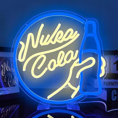 Nuka Cola Neon Sign Fallout Neon Signs Game LED Signs for Wall Decor Dimmable Light Up Signs for Bedroom Gaming Room Man Cave Neon Wall Sign Hanging Decor Light