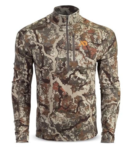 First Lite Men's Furnace Quarter Zip - Merino Wool Fleece Camo Hunting Shirt - First Lite Specter - Large