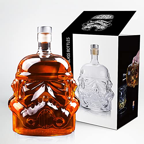 VI AI Whiskey Flask Carafe Decanter, Whiskey Glasses, Whiskey Carafe for Wine, Liquor, Scotch, Bourbon, Brandy - 750ML