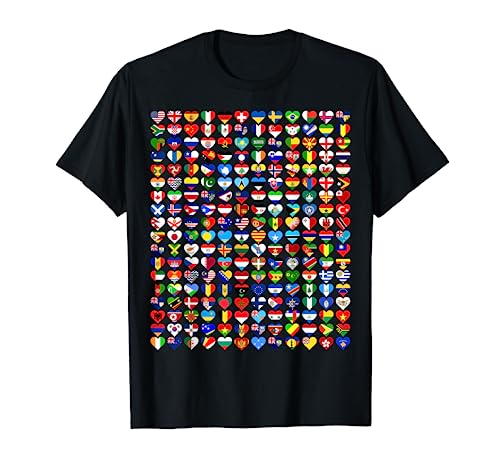 Heart Flags of the Countries of the World Flags Unity Day T-Shirt