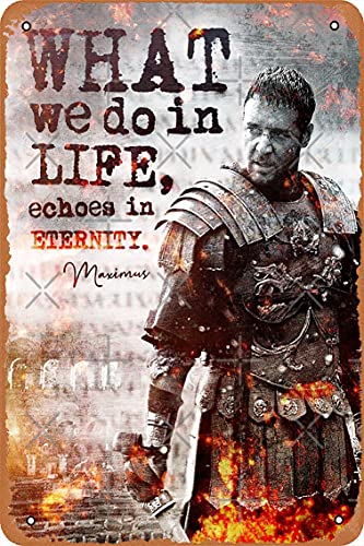 KASDBOPA Gladiator Maximus | Inspirational Quote Underground Art Print Motivational Poster Poster 8x12 Inch Retro Vintage Metal Sign Home Man Cave Art Hfuzpt-0068 8inch*12inch