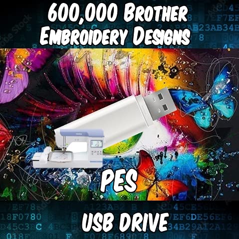DoubleGEmbroidery 600,000 Embroidery Machine Patterns Designs Brother PES on USB
