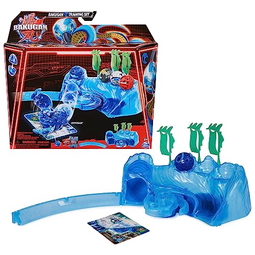 Bakugan Training Set with Octogan, Aquatic Clan Themed, Customizable Action Figure, Trading Cards, and Playset, Kids Toys for Boys and Girls 6 and up