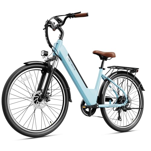 Heybike Cityscape 2.0 Electric Bike for Adults with 750W Motor Peak,468Wh Removable Battery and up to 50Miles 24MPH,UL Certified 26' Electric Commuter Bike with 7-Speed and Front Suspension.