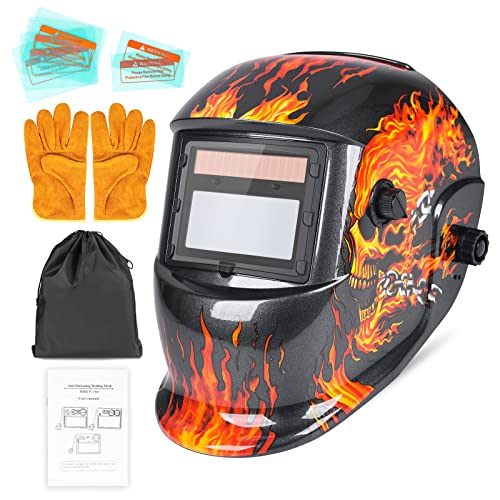 NDUUN Welding True Color Helmet Auto Darkening Hood with Adjustable Shade Range 4/9-13 for TIG MIG ARC Welder Mask…